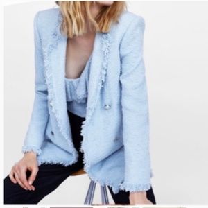 Zara Tweed Blazer with jewel buttons